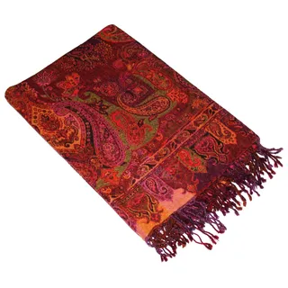 Lorenzo Cana Luxus Wolldecke Jacquard gewebt aus feinster Wolle vom Merino Lamm Paisley Wohndecke Decke Wolle Sofadecke Kuscheldecke 140 cm x 200 cm - 9612077