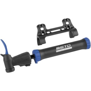 Beto Double Shot Minipumpe, Handpumpe, Fahrradpumpe, Luftpumpe, Ballpumpe, Ballnadel, Luftmatratzenadapter, 80psi, 5,5bar, AV, DV, FV, Autoventil, Dunlopventil, Französisches Ventil