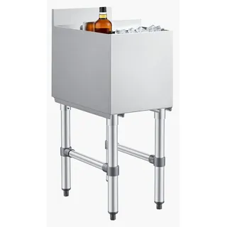 Vevor Gewerblicher Eisbehälter, 28 L, Unterbar-Eisbehälter, 12 x 19 x 37 Zoll Edelstahl-Eiskiste mit Schiebetür, Flaschenhalter, verstellbaren Bullet-Füßen, Kühlwagen-Cocktail-Einheit für Bar Restaurant Pub
