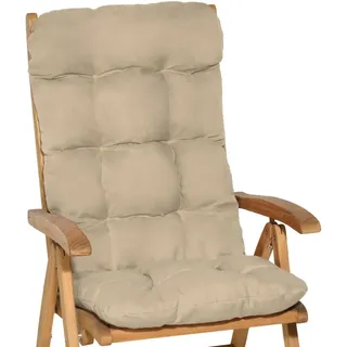 Beautissu Hochlehner Auflage 120 x 50 x 8 cm beige 2-tlg.