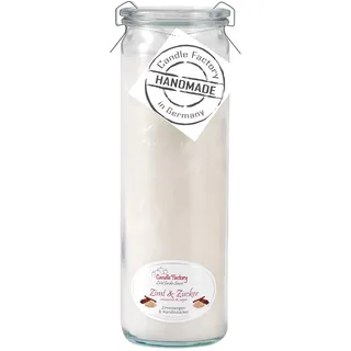 Candle Factory Big Jumbo Duftkerze aus pflanzlichem Stearin im hitzebeständigen Glas der Marke Weck®, ca. 100h Brennzeit, Duft: Zimt & Zucker