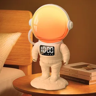 OQIMAX Tageslichtwecker, Lichtwecker Sonnenaufgang Wecker mit 21 Weißes Rauschen, Smart Bluetooth Lautsprecher, Dual Alarm, Timing-Funktion, 16 Volltonfarben & 6 Farbige Licht für Erwachsene & Kinder