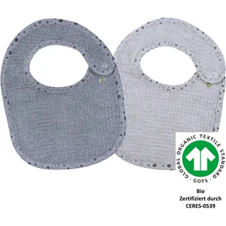 Wörner Lätzchen »at home Druckknopflatz 22x29 cm 2er Set« 2 Stk. tlg. Biobaumwolle, maschinenwaschbar, trocknergeeignet, grau