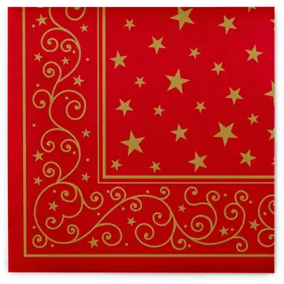 Sovie HORECA Weihnachtsserviette Liam in Rot aus Linclass® Airlaid, Serviette stoffähnlich festlich, ideal für Advent & Weihnachten, 40x40cm, 50 Stück