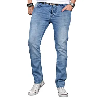 Alessandro Salvarini Slim-fit-Jeans »A. Salvarini Designer Herren Jeans Hose Basic Stretch Jeanshose Regular Slim«, blau