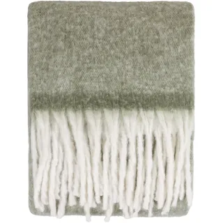 furn. Cozy Throw – Weiche, strukturierte, gewebte Decke mit Quasten (Grün – 140x180cm)