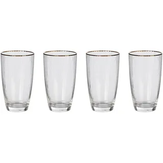 Butlers Longdrinkgläser (4er Set) Golden Twenties 500 ml , Transparent , Glas , Gläser, Longdrinkgläser