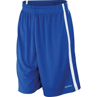 Spiro Herren Basketball-Shorts, schnelltrocknend RW4779 (2XL) (Königsblau/Weiß) - Königsblau