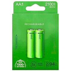 Werkseitig vorgeladene AA 2100 mAh wiederaufladbare Batterie, Blister 2 Batterien