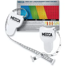 MEDca maßband für körper- und fettgewicht-monitor, (zoll & cm), einziehbares maßband, lineal für genauen körperfettrechner, hilft bei der berechnung von fitness-körpermessungen