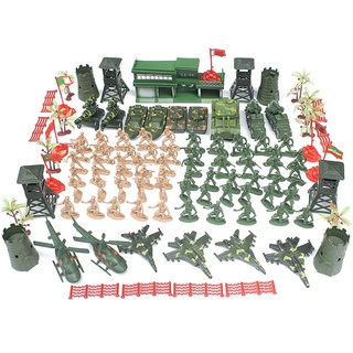 122 Stück Stück Soldaten Spielset, Armee Soldaten Figuren Militär Modell Spielesets Mini Plastik Soldatenfiguren Spielzeug Panzer Flugzeuge Flaggen Schlachtfeld Spielzeugsoldaten für Kinder Jungen