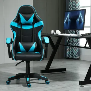 MCC Bürostuhl, Gaming Sessel, Ergonomisch, Schreibtischstuhl, Drehstuhl, Gamingstuhl in 4 Farben erhältlich - Blau