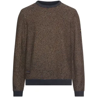 Strickpullover CAMEL ACTIVE, Herren, Gr. L, burned gelb, Strick, Obermaterial: 70% Baumwolle, 30% Polyacryl, Strukturmuster, unifarben, regular fit taillenbedeckt, Rundhals, Rippbündchen, Pullover Strickpullover, mit strukturierter Oberfläche