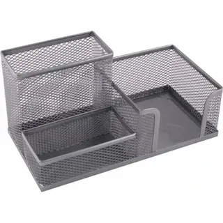 Elegant und Praktisch: Silberner Metall-Schreibtisch-Organizer mit 6 Fächern für effizientes Arbeiten im Büro oder Zuhause