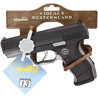 Schrödel J.G. 3060961 Euro-Cop Pistole: Spielzeugpistole für Zündplättchen, ideal für das Polizeikostüm, 13 Schuss, auf Tester, 16.5 cm, schwarz (306 0961)
