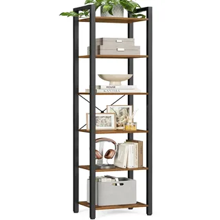 VASAGLE Bücherregal 40 x 30 x 187,5 cm Vintagebraun-Schwarz