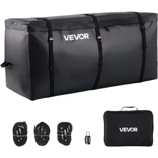 Vevor Gepäckträgertasche für Anhängerkupplung aus wasserdichtes 840D-PVC (0,71 m3), Gepäcktasche zur Aufbewahrung auf der Ladefläche von Lkws mit verstärkten Gurten für PKW SUVs Vans Schwarz