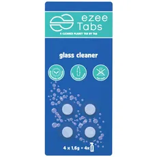 EzeeTabs Glasreiniger – Reinigungstabs für ein mikroplastikfreies, biologisch abbaubares und veganes Putzmittel – 4 x Reiniger für streifenfreien Glanz