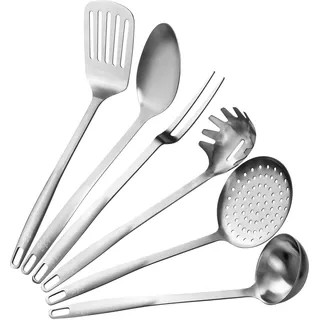 Stanley Rogers Küchenhelfer-Set, Kochbesteck aus hochwertigem Edelstahl mit Premium Oberflächenveredlung in satinierter Optik - spülmaschinengeeignet, Menge: 1 x 6er Set - Silber