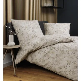 Janine Design Soft-Baumwolle-Bettwäsche-Garnitur CORTINA 71003 Farbe natur silber Größe 155x220+80x80 - Silber