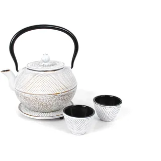 Echtwerk Teeservice aus Gusseisen, Teekanne 1,1 l,1100 ml, Kaffee , Tee, Creme