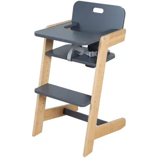 roba Babyhochstuhl - 45x50x86cm - anthrazit Holz, / Holz