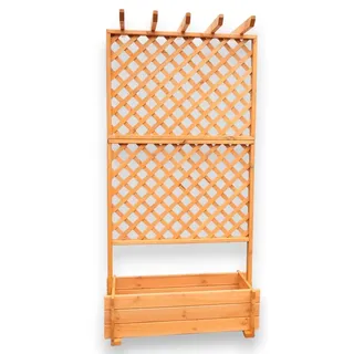 Promadino Spalier Pergola mit Pflanzkasten 102 x 65 cm Braun