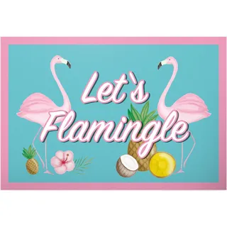 DankeDir! Let's Flamingle - Flamingo Schild mit Spruch Wanddeko Party Deko Dekoration Wohnung - süße Geschenkidee Geburtstagsgeschenk - Geschenk beste Freundin