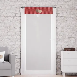 Soleil d'ocre, Scheibengardine Reine Baumwolle 70x200 cm Love Rot