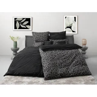 Tom Tailor Ellja Leo Design Baumwolle Grau 155 x 220 cm + 80 x 80 cm
