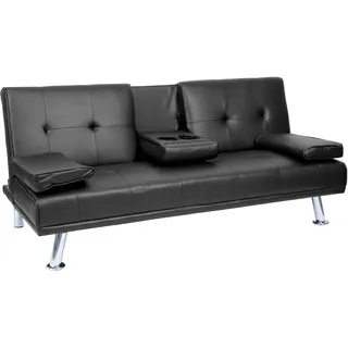 Mendler 3er-Sofa HWC-F60, Couch Schlafsofa Gästebett, Tassenhalter verstellbar 97x166cm ~