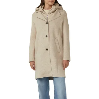 Kurzmantel S.OLIVER, Damen, Gr. 40, braun, Web, Obermaterial: 73% Polyester, 21% Viskose, 6% Elasthan, regular fit knielang, Mäntel Kurzmantel, Abnehmbarer Einsatz und Kapuze