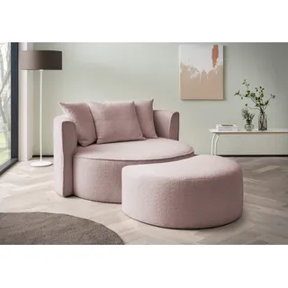 LeGer Home by Lena Gercke XXL-Sessel »ISALIE, Rundsessel mit Hocker, Lesesessel, Loveseat, Big-Sessel« Set, trendige Stoffe, 3 Zierkissen, große Sitzfläche, Cord, Samt, Bouclé