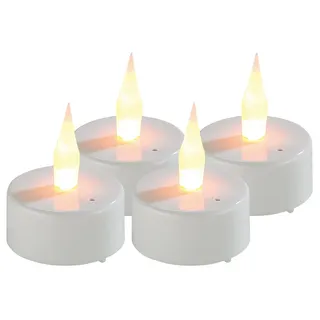 Lunartec Elektro Teelichter: LED-Teelichter mit Luftzugsensor und beweglicher Flamme, 4er-Set (LED zum Auspusten, Kerzen zum Auspusten, Echt)