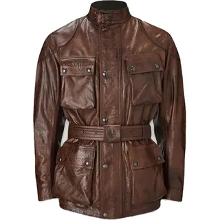 Belstaff Trialmaster Motorrad Lederjacke, braun, XL - Braun