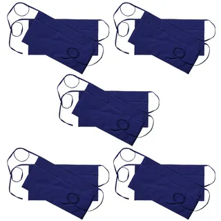 RAJRANG Baumwolle Bistro Schürze Packung mit 10 Kellner-Bistro-Baumwollschürzen mit 3 Taschen Kurze Schürze für Männer Frauen 61 x 30 cm Marineblau