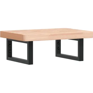 vidaXL Waschbeckenregal Wandmontage Stahl und Massivholz Buche - Schwarz
