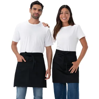 Chef Works Unisex halbe Bistroschürze, Schwarz, 2 Stück, Einheitsgröße