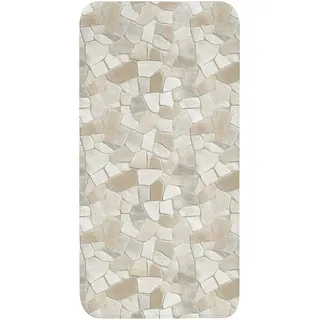 OnlyWow Badematte Mosaik - Steine - Beige Badteppich 60x120 cm , Beige, Creme , Textil , Füllung: Polyurethan (Pur) , Rechteckig , 60x120 cm , Heimtextilien, Badtextilien, Badematten