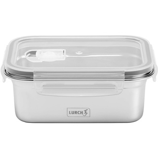 LURCH Lunchbox Safety/Aufbewahrungsbox aus hochwertigem Edelstahl mit BPA-freiem Kunststoffdeckel 800ml