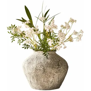 Loberon Vase Champs, antikgrau | Steinoptik, Polyresin, Jedes Stück ein Unikat, Handgemachtes Antik-Finish