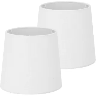 Navaris 2x Lampenschirm aus Leinen - 2er Pack E14 Lampen Schirm für Tischlampe oder Stehlampe - 2 Ersatz Lampenschirme klein - Außen Weiß/Innen Weiß