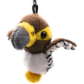 Onwomania Plüsch / Kuschel / Stoff Tier Schlüsselanhänger Papagei Falke weiß 18 cm - Weiß