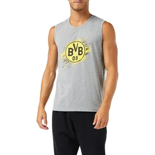 Dortmund Unisex Tank Top Logo Grau Trägershirt/Cami Shirt (1er Pack)