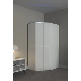 Priess Eckschrank Barcelona 95 x 193 x 78 cm Weiß