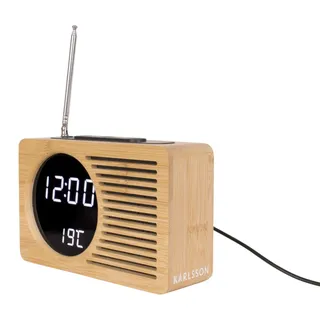 Karlsson - Wecker Retro Radio Bamboo - Bambus - Beige