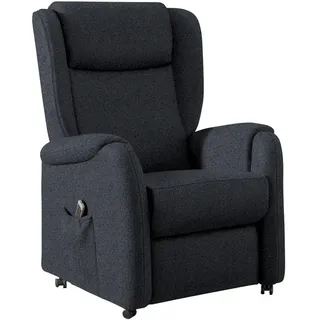 Cantus Ohrensessel , Dunkelblau , Textil , 85x117x84 cm , Goldenes M , Lederauswahl, Stoffauswahl, Relaxfunktion , Wohnzimmer, Sessel, Ohrensessel