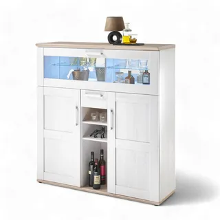 HBZ Highboard 128 x 136 x 42 cm Weiß