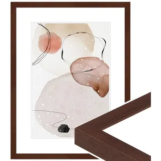 WANDStyle Bilderrahmen 24x30 Nussbaum, moderner Bilderrahmen Holz, hochwertiger Holzbilderrahmen, Posterrahmen zum Aufhängen, Rahmen 30x24 cm, Fotorahmen H950 - Made in Germany