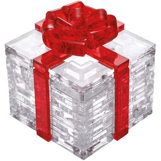 Crystal Puzzle | 3D Geschenk Rot | Transparentes Design | 38 Teile | Bausatz für Kinder und Erwachsene | HCM Kinzel